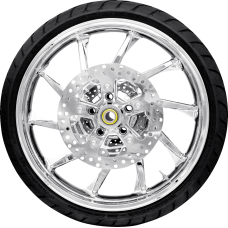 Coastal Moto Hurricane Front Wheel - Chrome (21") | Rotors (11.8") | Dunlop Tire (130/60B21) - 0335-0017  PKG-HUR213CH-ABST